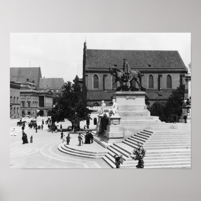 Póster Vista de Schweidnitz, Breslau Polonia, c.1910 (Frente)