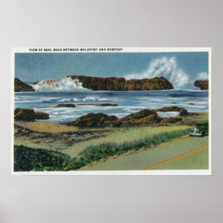 Póster Vista de Seal Rock entre Waldport y