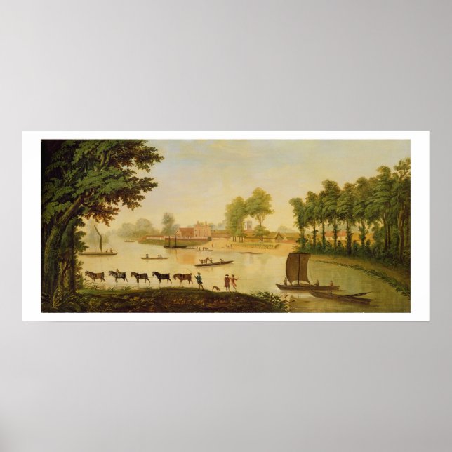 Póster Vista de Shepperton en el río Támesis, después (Frente)
