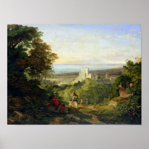 Póster Vista de Terracina y Monte Circeo, 1833
