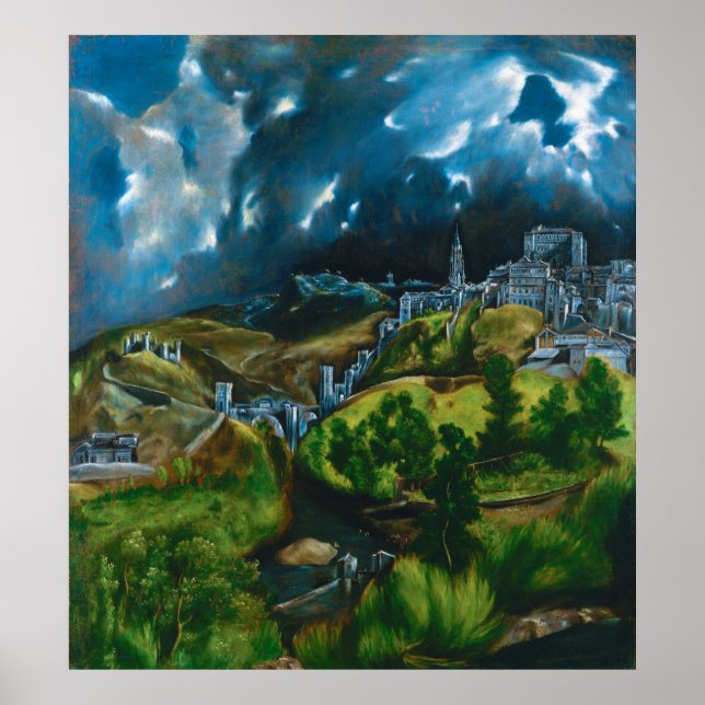 Póster Vista de Toledo por El Greco (1599) (Frente)