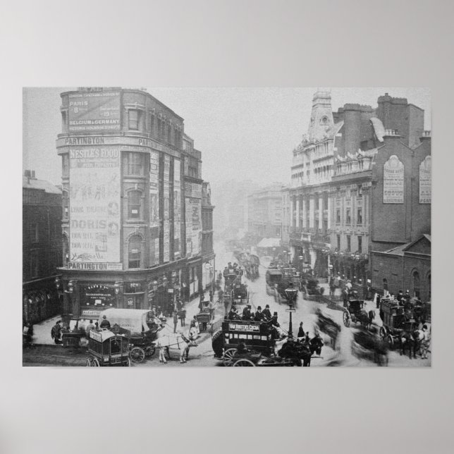 Póster Vista de Tottenham Court Road, c.1885 (Frente)