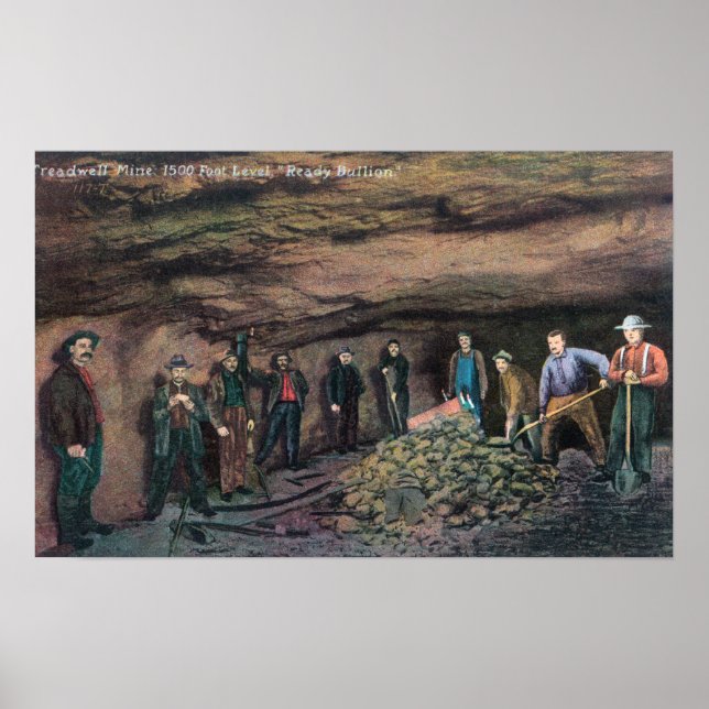 Póster Vista de Treadwell Mine Gold MinersJuneau, AK (Frente)