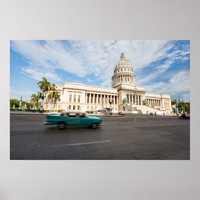 Póster Vista de un edificio del Capitolio en La Habana, C (Frente)