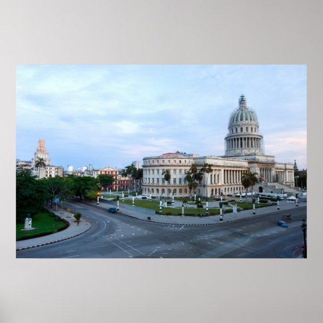Póster Vista de un edificio del Capitolio en La Habana, C (Frente)
