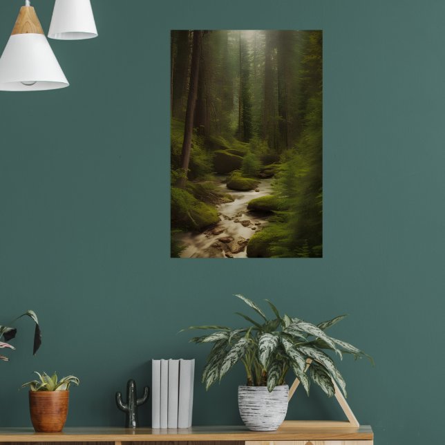 Póster Vista de un flujo forestal (Salón 1)