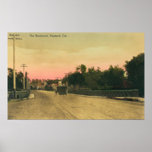 Póster Vista de un Ford Model-T en el Boulevard