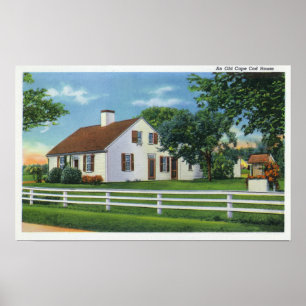 Póster Vista de un viejo hogar de Cape Cod