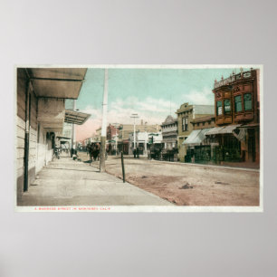Póster Vista de una calle comercialMonterey, CA