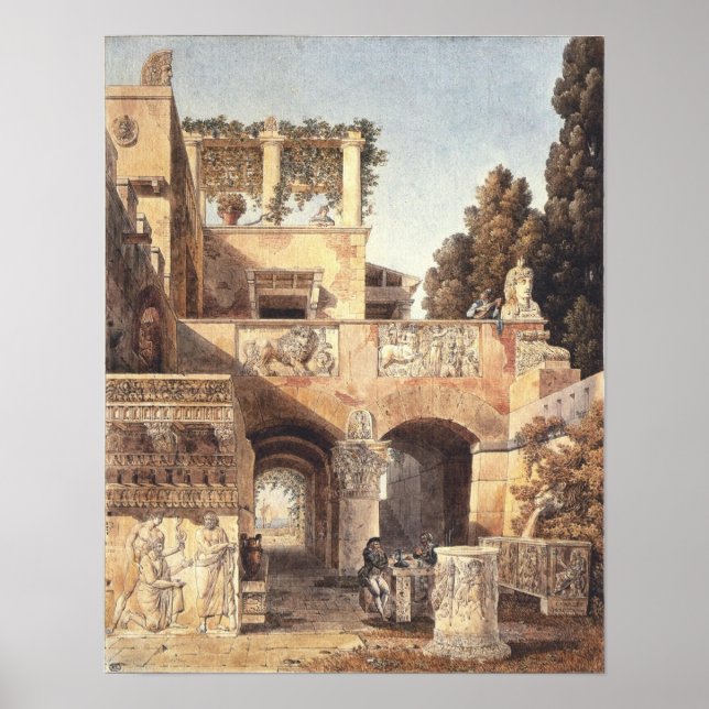 Póster Vista de una casa romana 1792 (Frente)