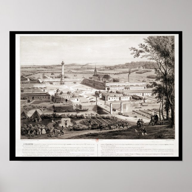 Póster Vista de una falansteria francesa (Frente)
