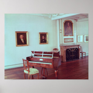 Póster Vista de una habitación con piano de cola