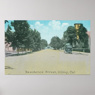 Póster Vista de una residencia StreetGilroy, CA