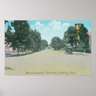 Póster Vista de una Residencia StreetGilroy, CA