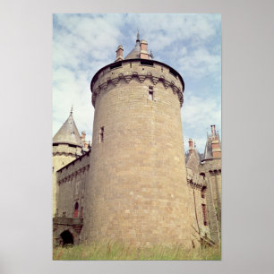 Póster Vista de una torre del castillo francés