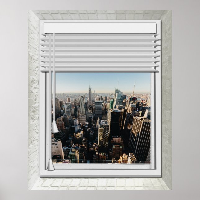 Póster Vista de ventana falsa de Nueva York (Frente)