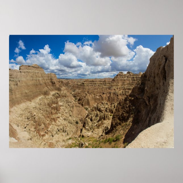 Póster Vista de ventanas, Parque Nacional Badlands, SD (Frente)