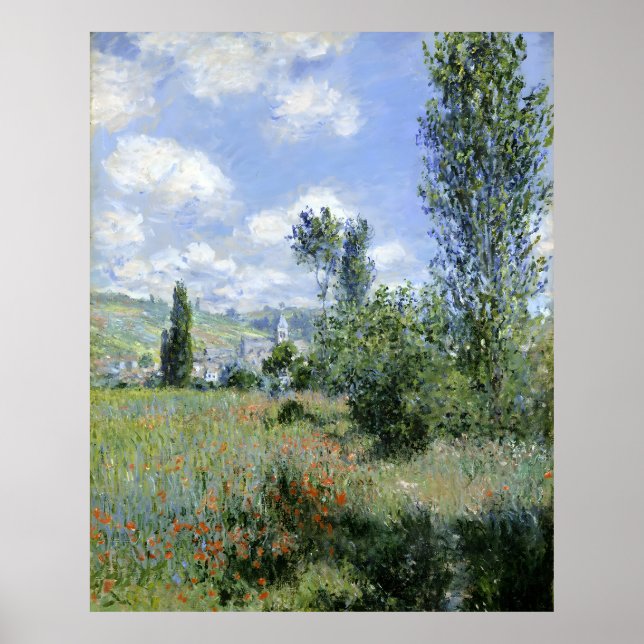 Póster Vista de Vetheuil por Claude Monet (Frente)