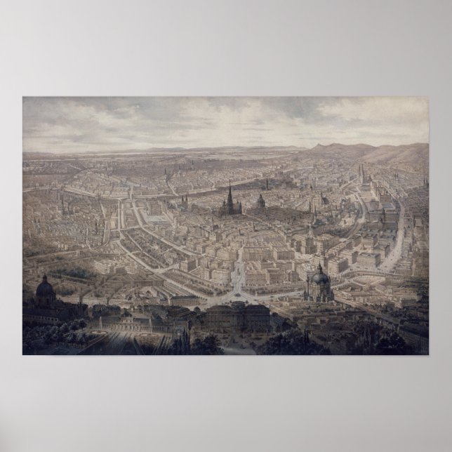 Póster Vista de Viena, c.1860 (Frente)