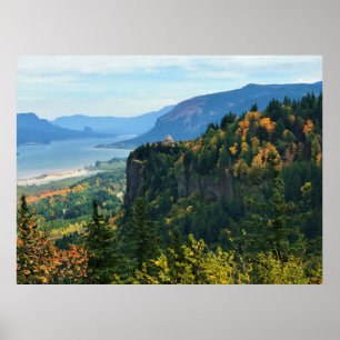 Póster Vista de Vista House, río Columbia, Oregón