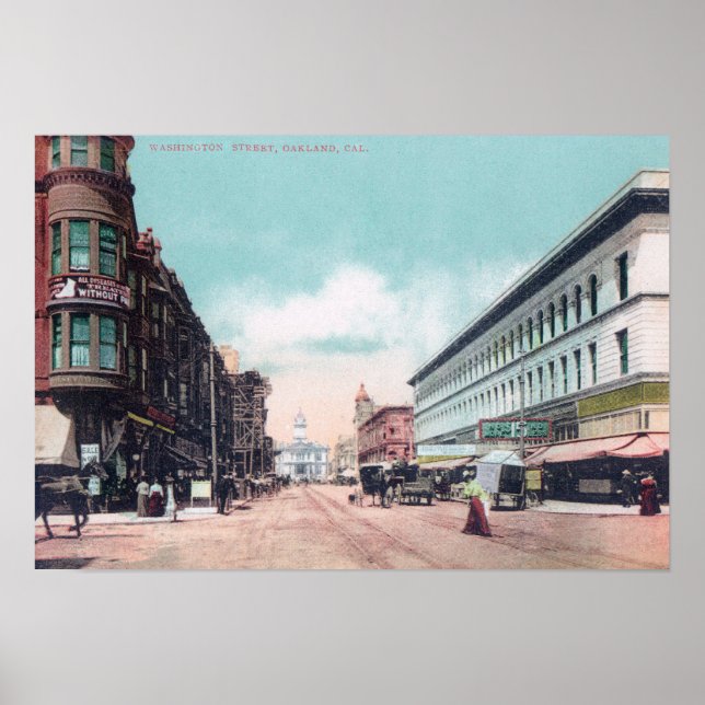 Póster Vista de Washington StreetOakland, CA (Frente)