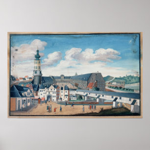 Póster Vista de Weimar con el castillo de Wilhelmsburg