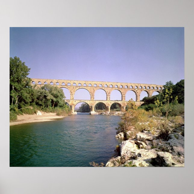 Póster Vista del acueducto, construido c.19 a.C. (Frente)