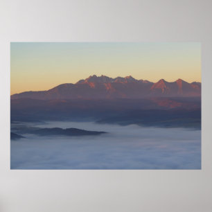 Póster Vista del amanecer en Tatras