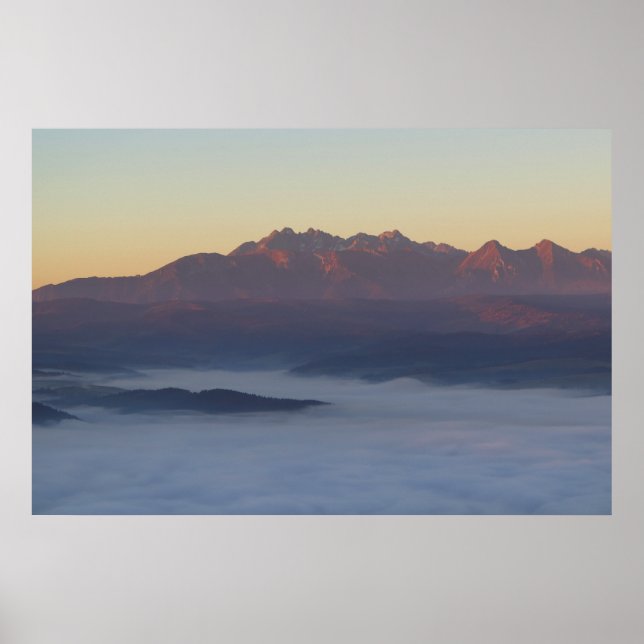 Póster Vista del amanecer en Tatras (Frente)