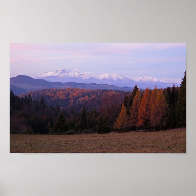 Póster Vista del amanecer en Tatras del Poster Beskid Sad (Frente)