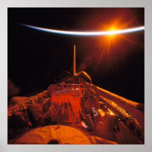 Póster Vista del atardecer desde el descubrimiento del tr