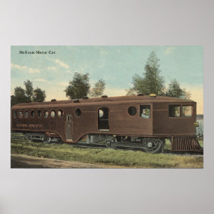 Póster Vista del automóvil McKeen de Union Pacific Railro