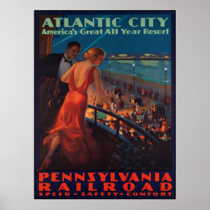 Póster Vista del Balcón de la Ciudad Atlántica 1935