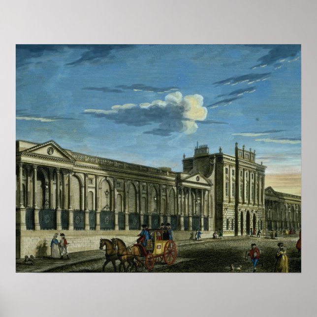 Póster Vista del Banco de Inglaterra, calle Threadneedle (Frente)