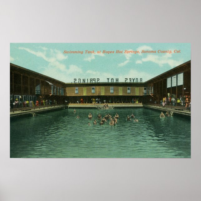 Póster Vista del banco de natación (Frente)