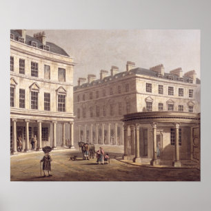 Póster Vista del baño cruzado, calle del baño, del 'ba