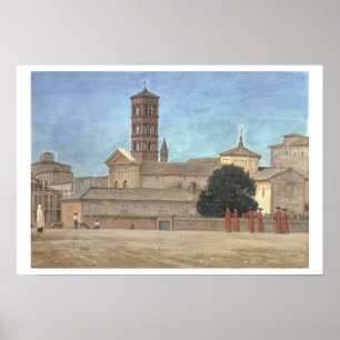 Póster Vista del campanil de Santa Francisca Romana, R