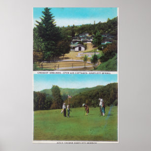 Póster Vista del campo de golf, argumentos del croquet,