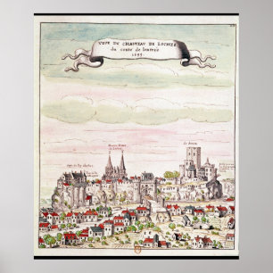 Póster Vista del castillo de Loches, 1699