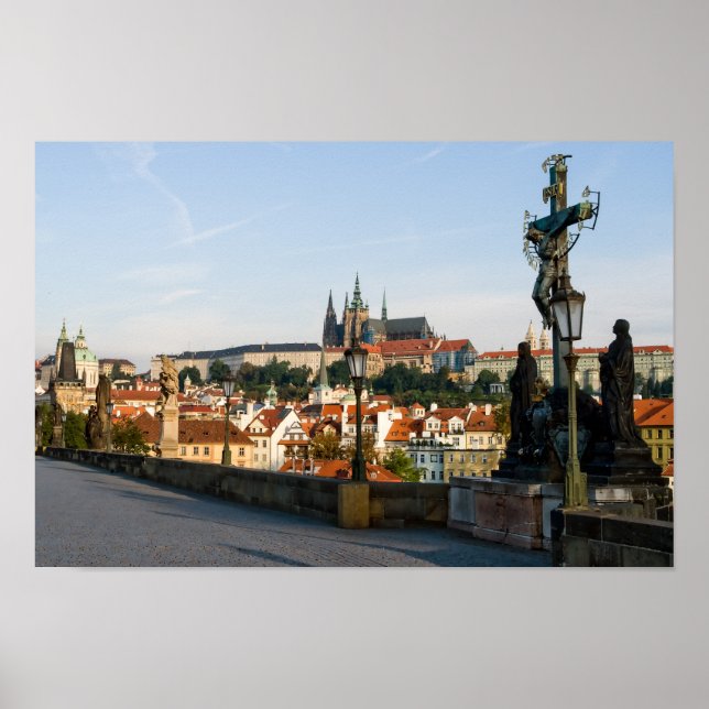 Póster Vista del Castillo desde el puente Charles en Prag (Frente)