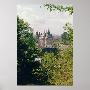 Póster Vista del castillo francés restaurado del norte