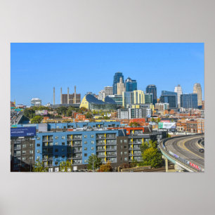 Póster Vista del centro de Kansas City, Missouri