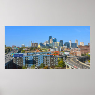 Póster Vista del centro de Kansas City, Missouri