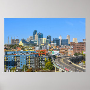Póster Vista del centro de Kansas City, Misuri