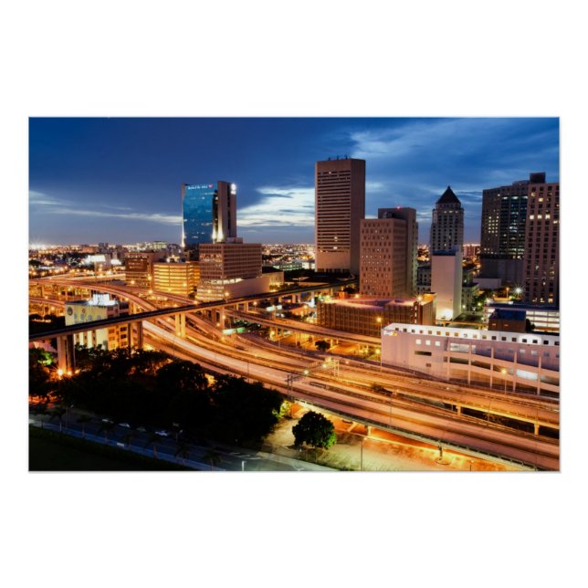 Póster Vista del centro de la ciudad (Anverso)