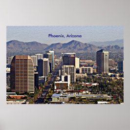Póster Vista del centro de Phoenix, Arizona
