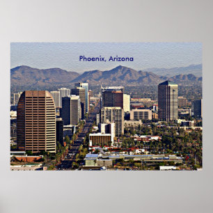 Póster Vista del centro de Phoenix, Arizona
