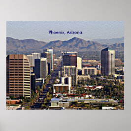 Póster Vista del centro de Phoenix, Arizona