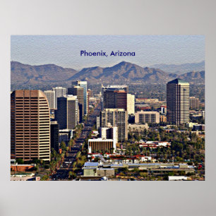 Póster Vista del centro de Phoenix, Arizona