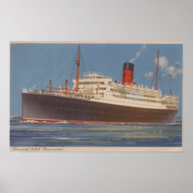 Póster Vista del Cunard R.M.L. Franconia (Frente)